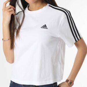 #75 Adidas With 3 Stripes Crop Top